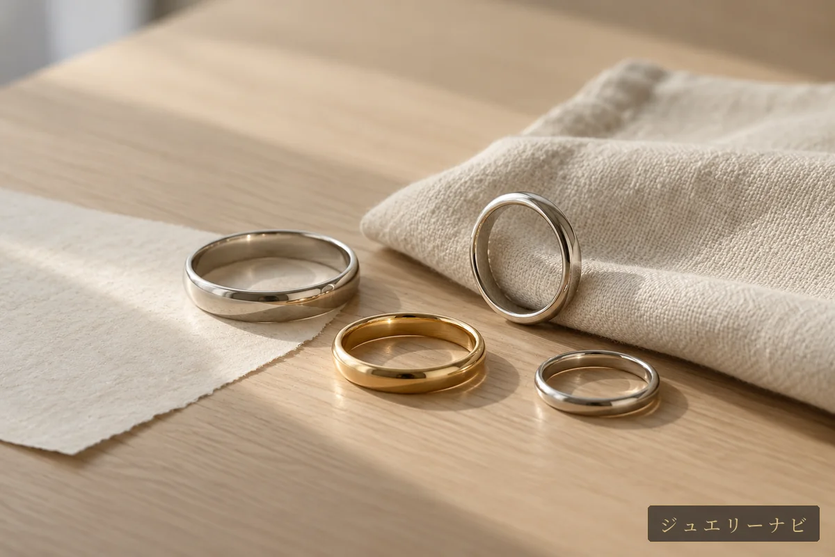 結婚指輪と大きさの違う試着輪(イメージ)